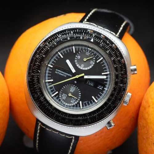 Vintage (Jun 1972) SEIKO Slide Rule 6138-7000 chronograph, serviced