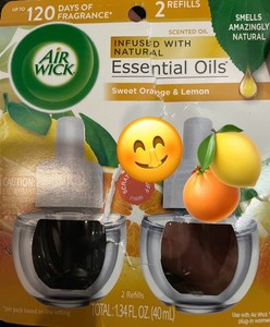 Air Wick Scented Sweet Orange 🍊& Lemon 🍋 2 Pack 120 Day Refills FAST SHIP