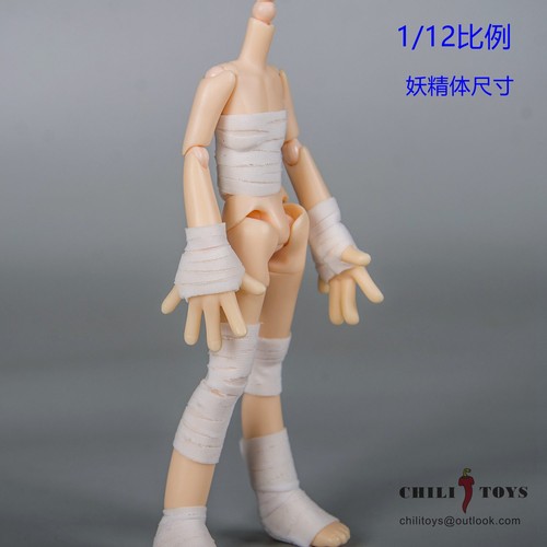 1/12 CHILI TOYS Bandage Tube top gloves Joint Leg cover hollow top Clothes Toys - Picture 3 of 20