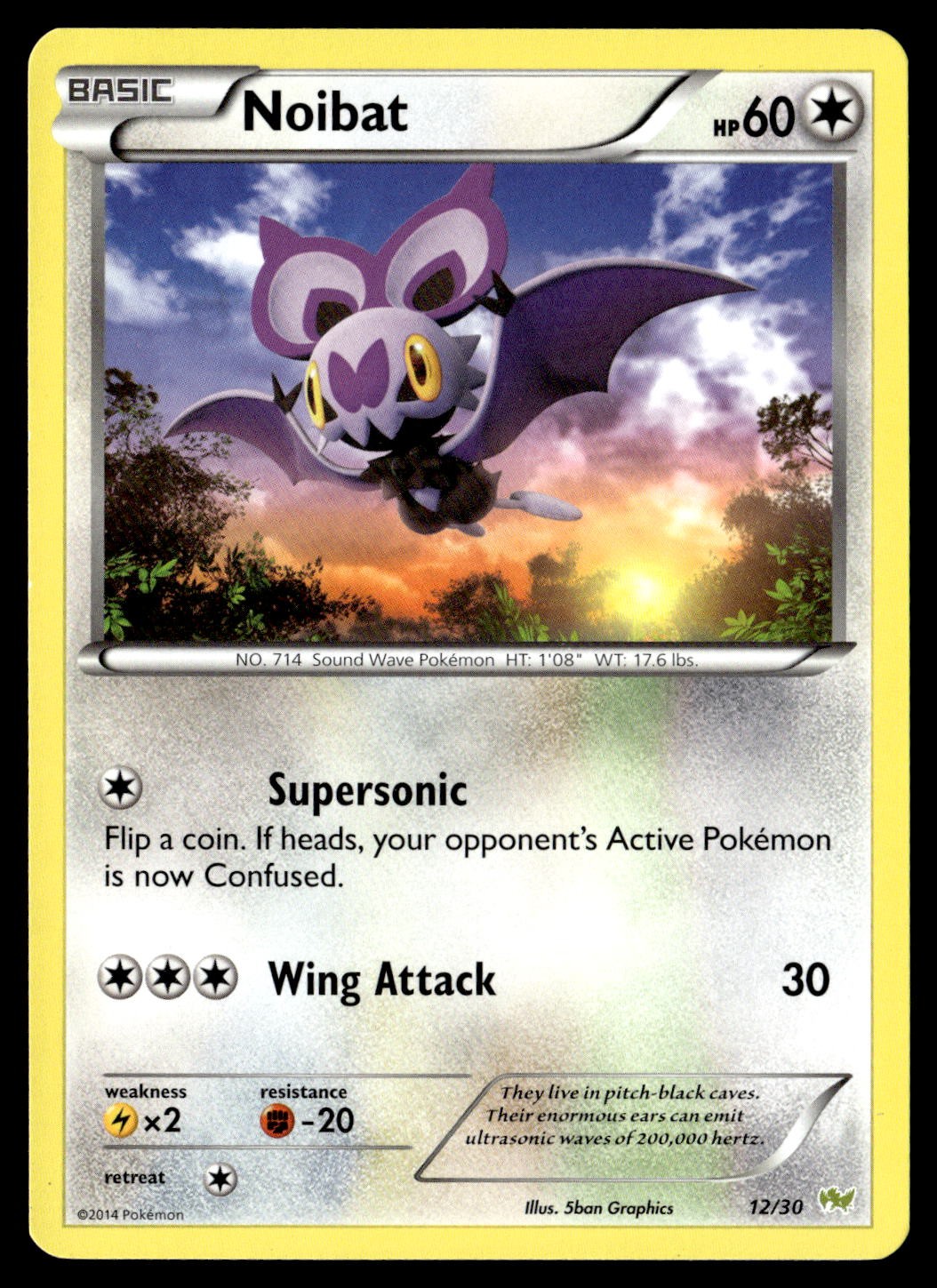 Noibat (#23) 12/30 Common XY Trainer Kit: Sylveon & Noivern Pokemon LP