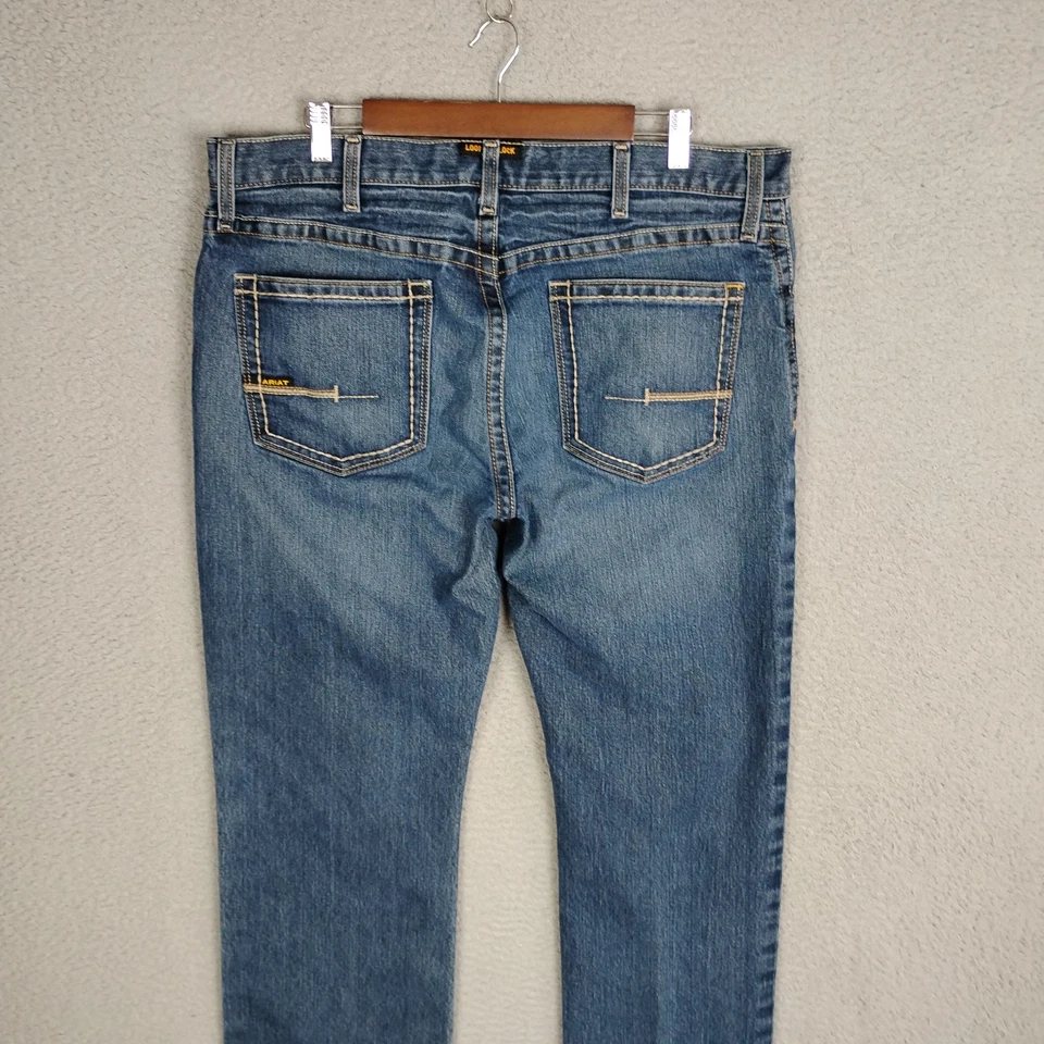 Pantalones de mezclilla duraderos Ariat Jeans para hombre 38x34 azul barra de refuerzo M4 Foto 4 de 4