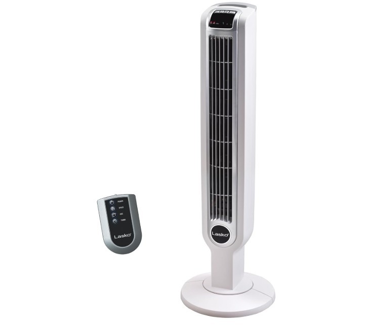 Lasko Oscillating Tower Fan with Remote Control, 3 Quiet Spe