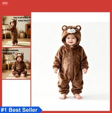 Baby Animal Costume Toddler Halloween Dress Up Outfit Flannel Hooded Zipper Bear