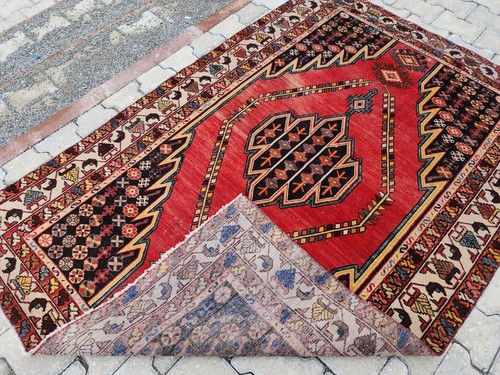 4x7 Natural Rug, Turkish Rug Red, Hand Knotted Rug, Gifts Housewarming, Wool Rug - Picture 10 of 10