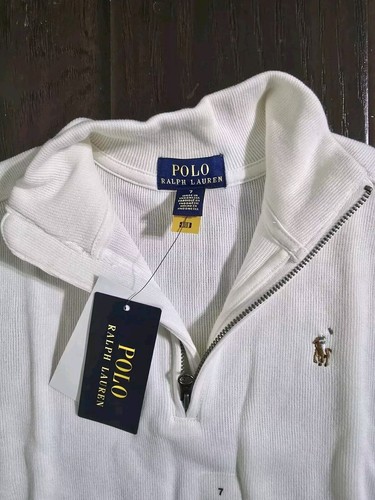 Polo Ralph Lauren Boy's Cotton Quarter Zip Sweater White Size 7 - Picture 6 of 7