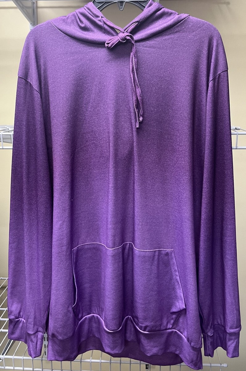onlypuff Womens Tunic Long Sleeve Purple Ombre Hoodie Sweatshirts 2XL or XL  New