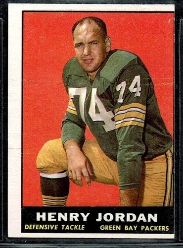 1961 TOPPS FOOTBALL GREEN BAY PACKERS HENRY HANK JORDAN HOF ROOKIE CARD RC 45 EX