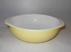 MCM Vintage Pyrex #024 Desert Dawn Yellow 2 Qt Round Covered Casserole 8.75"