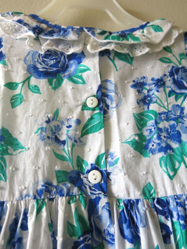 Nannette Girl Cotton Blend Floral Blue Green Bow Cottage Core Dress Size 4T - Picture 8 of 12