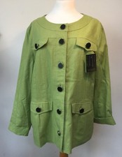 Nwot 'wardrobe' Short Bright Green Linen Blend Jacket Uk 20 - 48" Bust