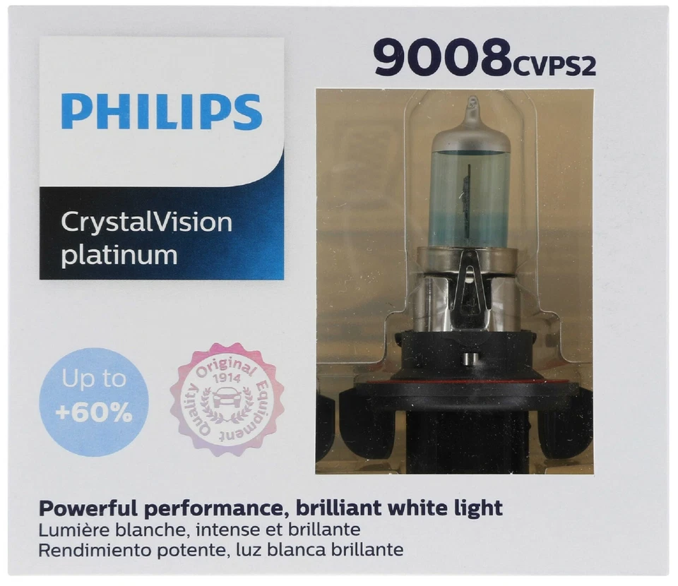 Philips Crystal Vision Platinum 9008 H13 60/55W Two Bulbs Headlight Upgrade Lamp - Image 2 of 4