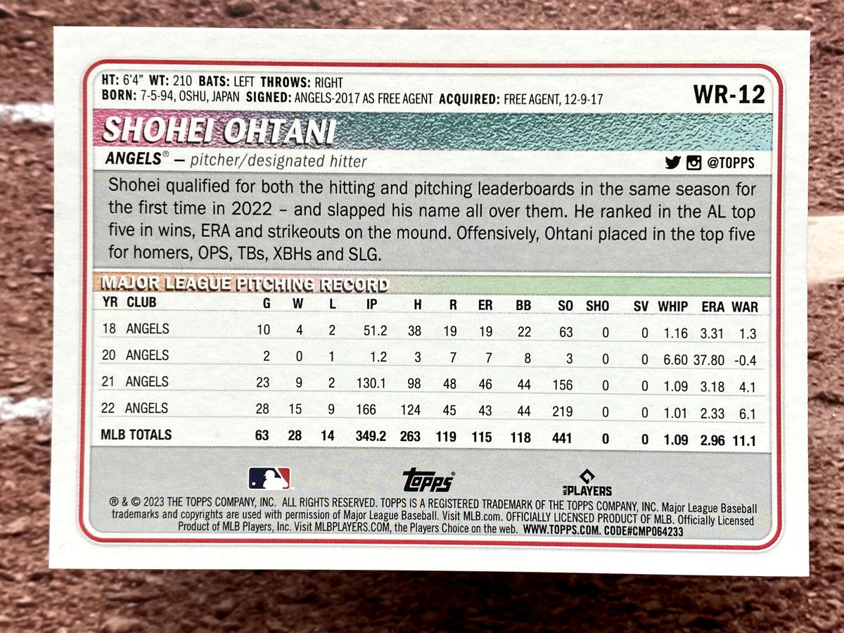 Shohei Ohtani 2023 Topps Big League #WR-12 Promo | eBay