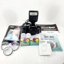 Canon EOS Rebel Body With Speedlite 200E Flash, Accessories, & Bag - No Lens