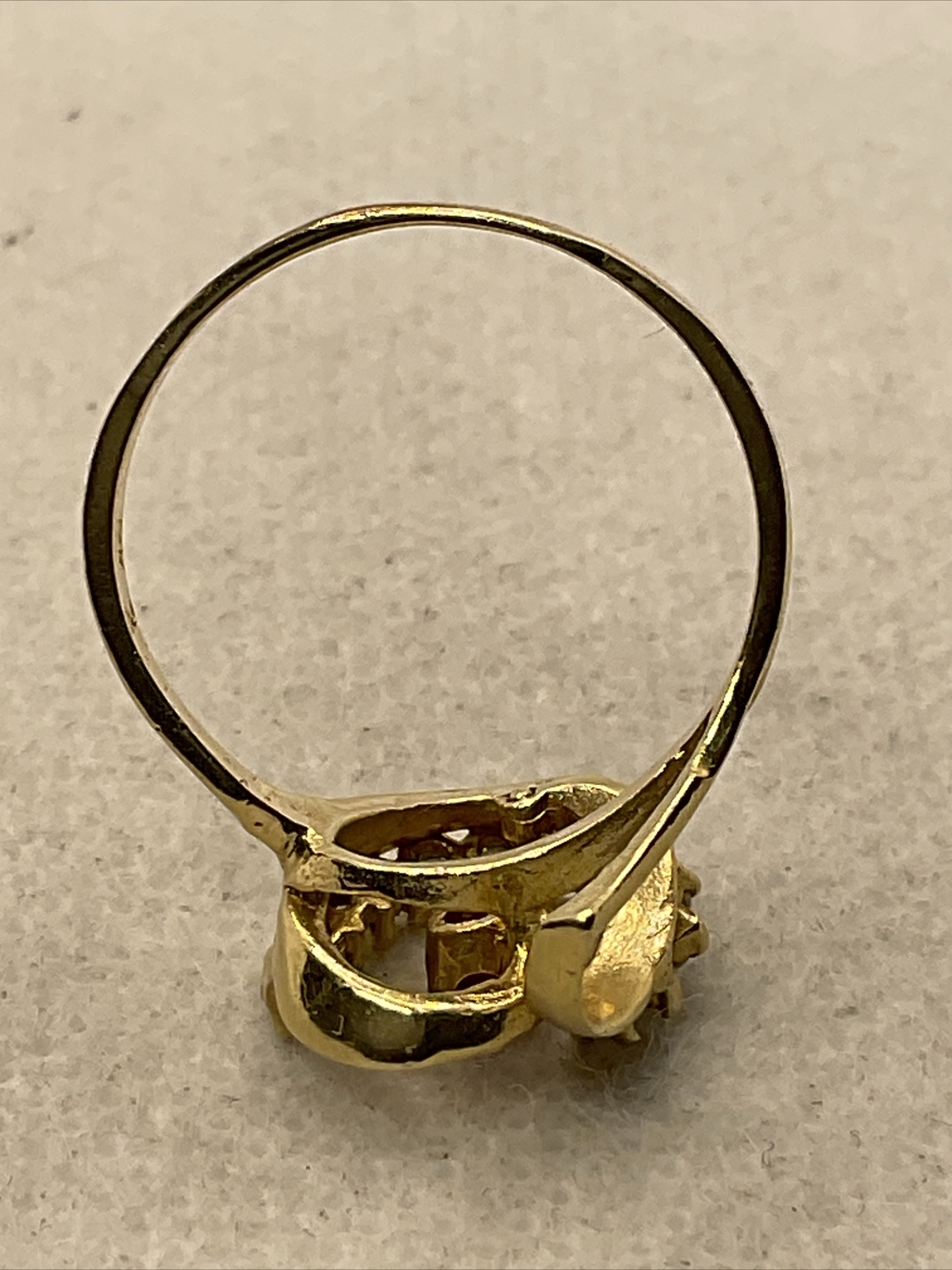 ELEGANT Solid 14K Yellow Gold Created Ruby & Whit… - image 9