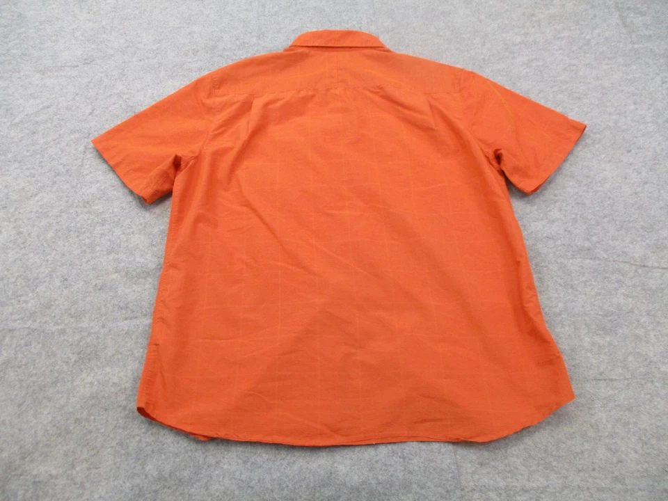 Merrell Shirt Mens Extra Large Orange Hiking Short Sleeve Button Up Camp - Image 4 of 4