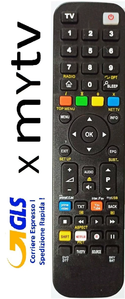 Telecomondo Universale Per TV MYTV Modello TLHG32: Sostitutivo, Funzioni Originali, Batterie Non Incluse