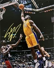 SHAQUILLE O'NEAL LAKERS SIGNED 16X20 PHOTO DUNK VS ROCKETS BAS WITNESS
