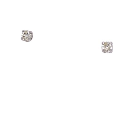 Solitär Diamant Ohrringe besetzt mit runden Brillantschliffen in 18kt Weißgold