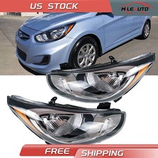 Chrome Halogen Headlights Headlamps Assembly For Hyundai Accent 2012 2013 2014