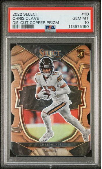 2022 Panini Select - Chris Olave #30 Silver Die-Cut Copper Prizm  129/149 (RC)