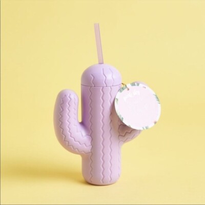 Pink Sky ''Looking Sharp'' 21 oz. Purple Cactus Sipper Cup - New with Tags