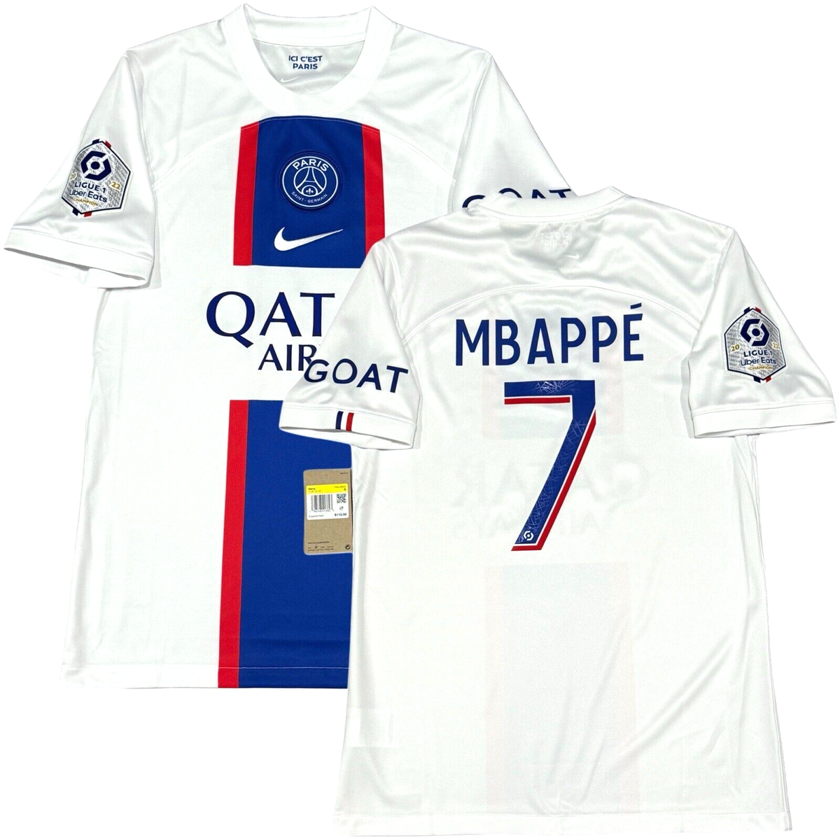 2022/23 PSG Third Jersey #7 Mbappe Small Nike Soccer League