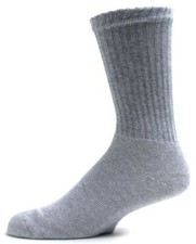12 PAIRS AMERICAN MADE BRAND MEN'S CREW SOCKS GRAY COLOR SIZE 13-15 MADE IN USA