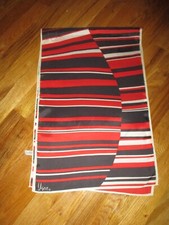 Vintage Vera Red Blue Geometric Striped Oblong Scarf 44"