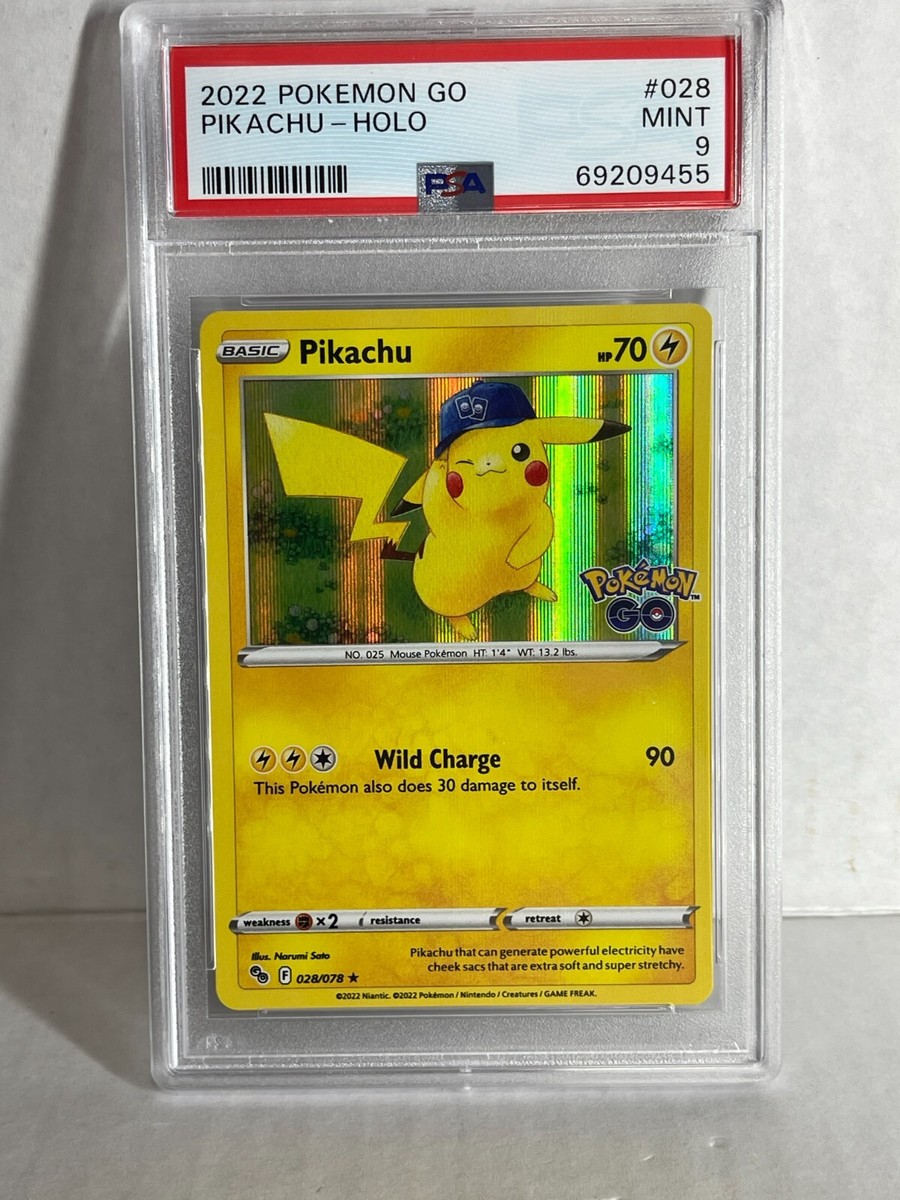 Pokémon TCG Pikachu Pokemon GO 028/078 Holo Holo Rare - PSA 9 Mint!