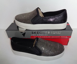 skechers black glitter trainers