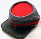 CIVIL WAR CSA CONFEDERATE ARTILLERY GREY WOOL KEPI FORAGE CAP HAT-XLARGE
