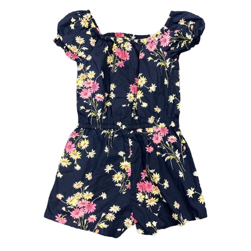 GAP One Piece Romper Girl's Navy Uniform Size 8 Soft Chambray Short Puff Sleeve - Picture 2 of 2
