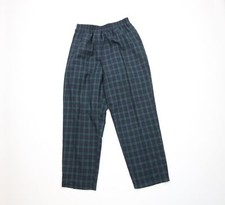 Vintage 90s Streetwear Womens Size 14 Faded Tapered Leg Flannel Pants Plaid USA