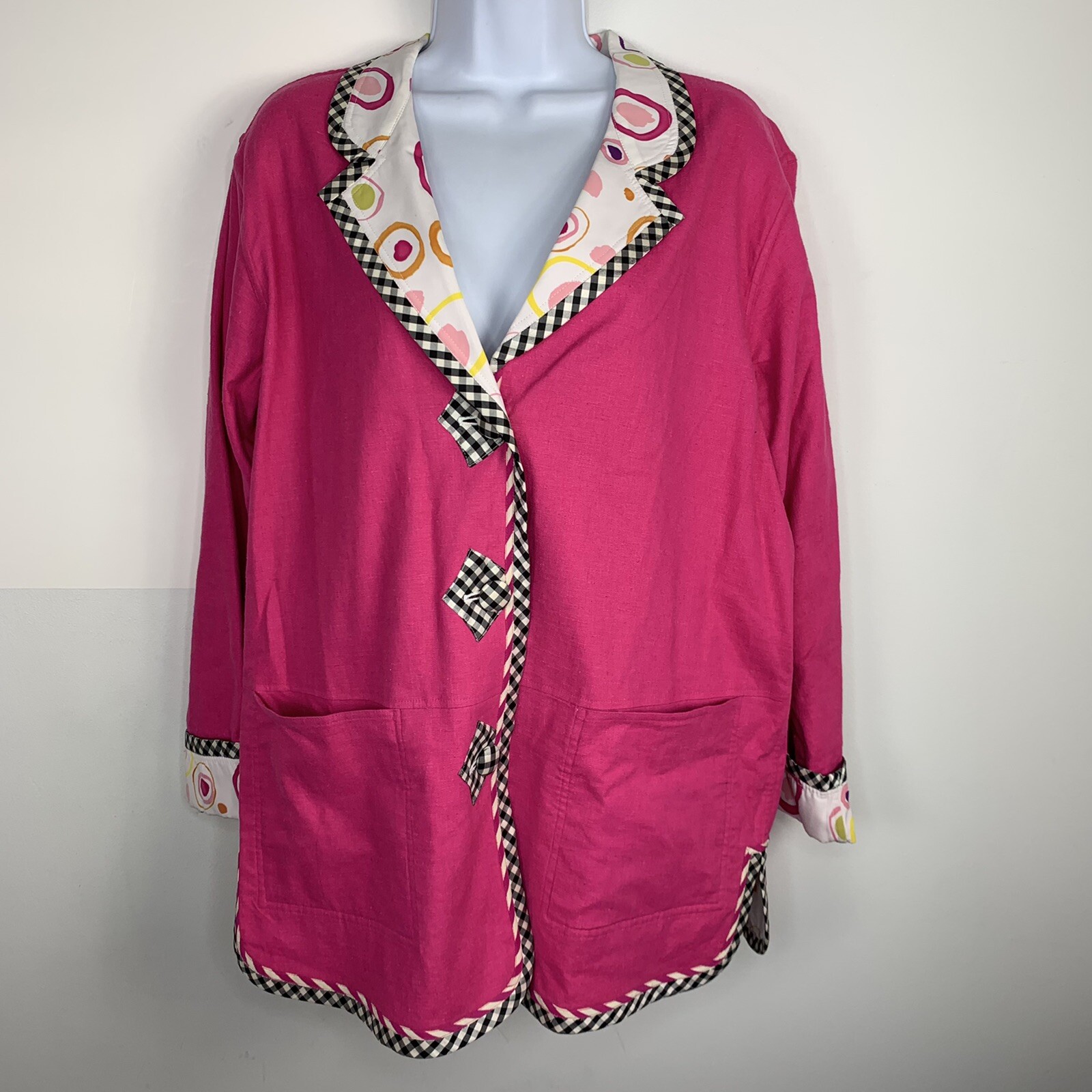 Vintage Koos Of Course Womens Blazer Sz M Bright … - image 8