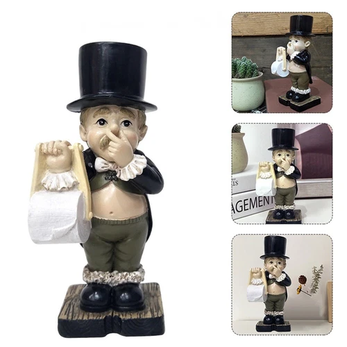 Creativity Toilet Butler Roll Paper Holder Home Ornament Sculpture Bathroom - Picture 3 of 6