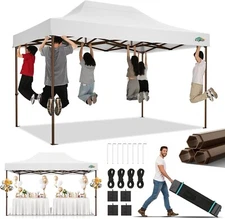 COBIZI 10x15ft Pop up Canopy Tent Heavy Duty Commercial Waterproof UV 50+ Gazebo