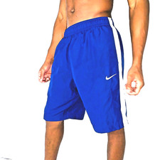 Nike Vintage Super Rare Soccer Basketball Shorts Nylon Shiny Mesh Blue White Med