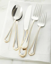 Mikasa REGENT BEAD w/24k GOLD Accent 1810 Stainless Flatware Replacement Singles
