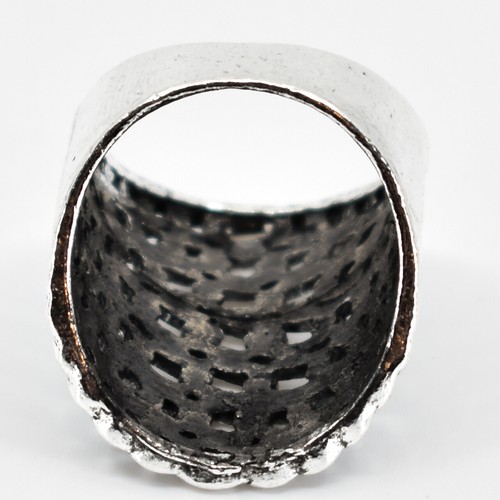 Anillo llamativo de diseño de cadena de eslabones en tono plata inspirado en Bohemia - Imagen 5 de 6