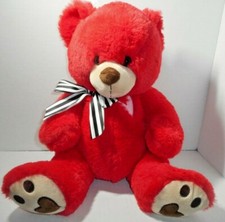 Dan Dee Collectors Choice Plush Teddy Bear Red Sitting 14" Valentine's Heart Bow