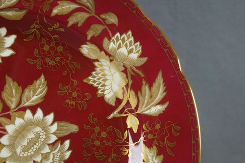 Wedgwood Tonquin Ruby Dark Red & Gold Floral 11 Inch Bone China Dinner Plate D - Picture 4 of 12