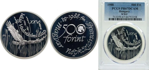 Hungary 1988 BP 500 Forint Silver 900 NGC 67