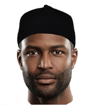 Black Wool Felt Igbo Cap African Fez Kufi Hat