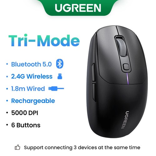 Wireless Mouse Bluetooth5.0 Mouse Ergonomic 4000DPI 6 Mute Buttons Mouse MacBook - 第 17/37 張圖片