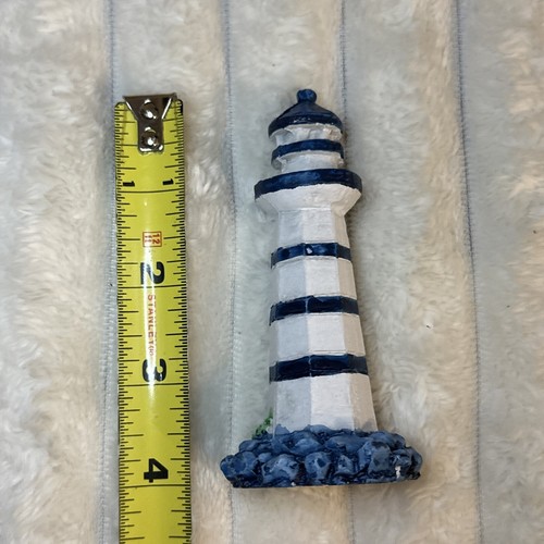 Maritim Aquarium Mini Leuchtturm Zug Set Ornament mediterraner Stil Harz - Bild 4 von 4