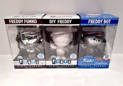 Funko Vinyl Figure Freddy Funko D.I.Y Chrome and Freddy Bot (6 inch) Lot of 3 LE - Picture 1 of 8