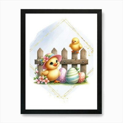 Ostern Küken Kunstdruck gerahmt Wandbild Poster Leinwanddruck Bild