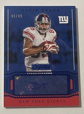 2019 Panini Chronicles Signature Series Blue #SS32 David Tyree Auto /49