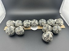 Casa Decor Drawer Knobs Handcrafted Ceramic White Black Silver Set Of 12 New