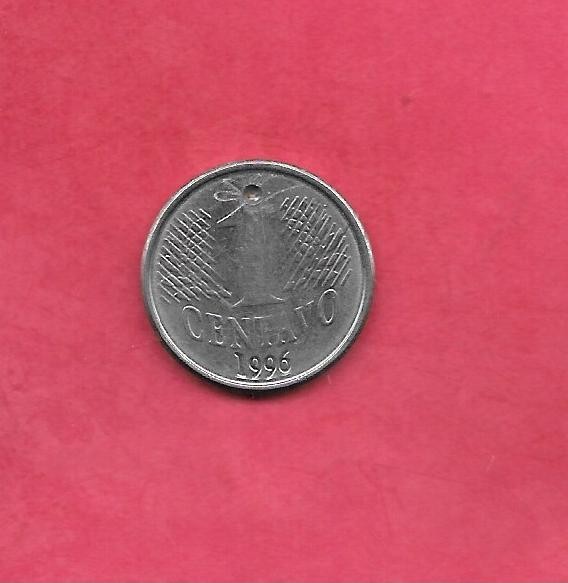 BRAZIL KM631 1996 XF-SUPER FINE CIRCULATED OLD VNTAGE 1 CENTAVOS COIN